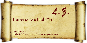 Lorenz Zoltán névjegykártya