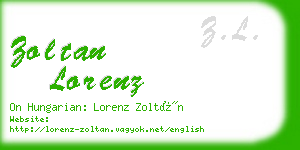 zoltan lorenz business card
